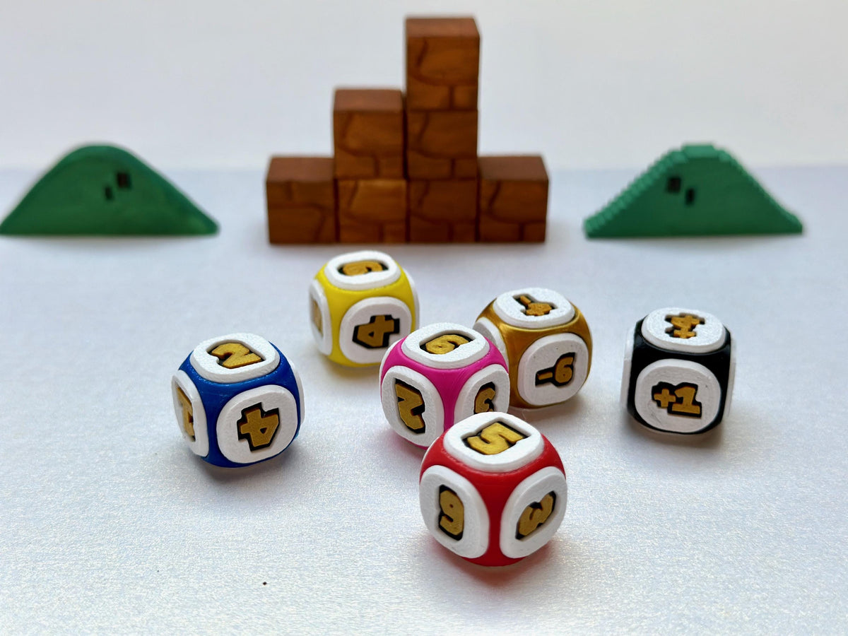 Super Mario inspiriertes Würfelset 18.5mm 3D Druck