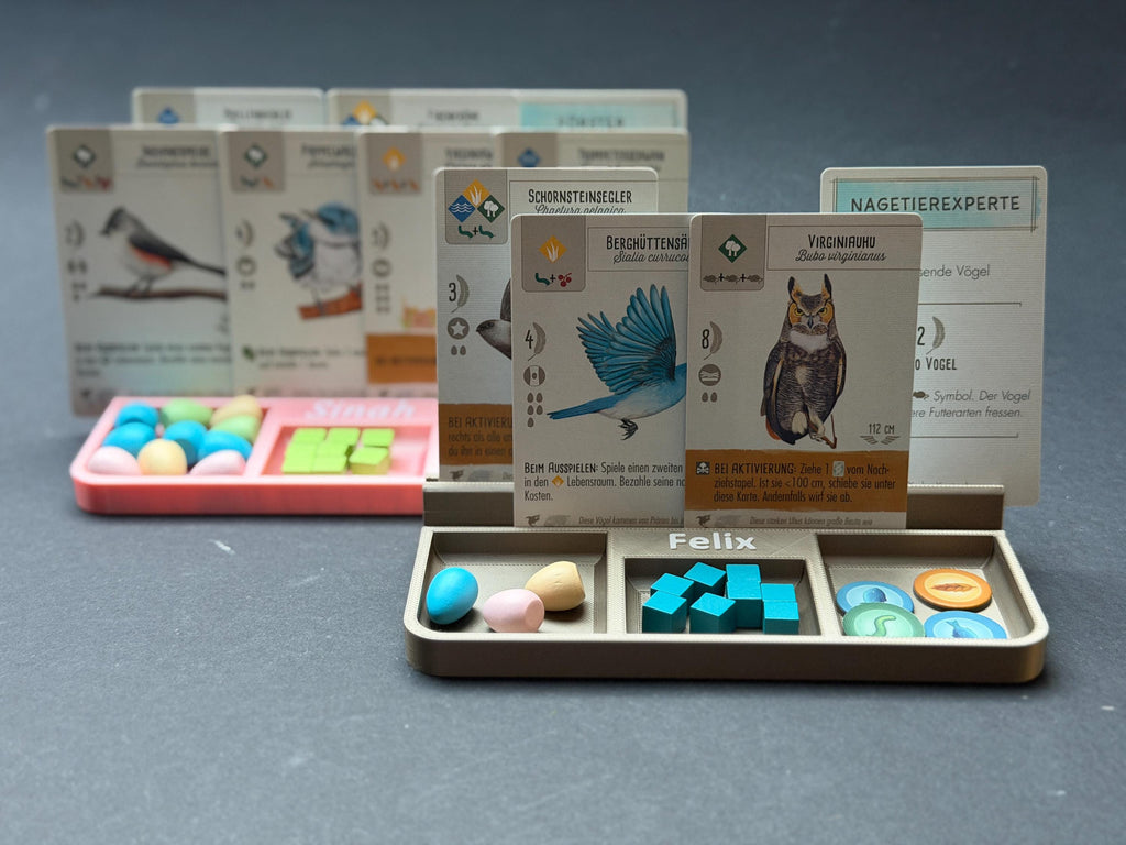 Kartenhalter & Token-Ablage für Brettspiele – Flügelschlag & mehr