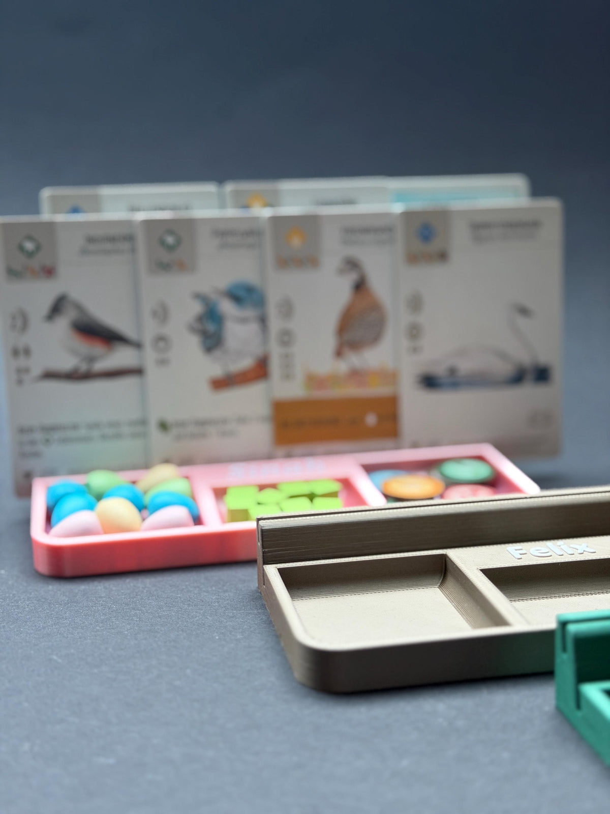 Kartenhalter & Token-Ablage für Brettspiele – Flügelschlag & mehr