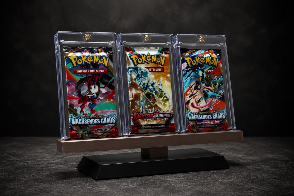 TCG Booster Pack Ständer – OneTouch Display, personalisierbar
