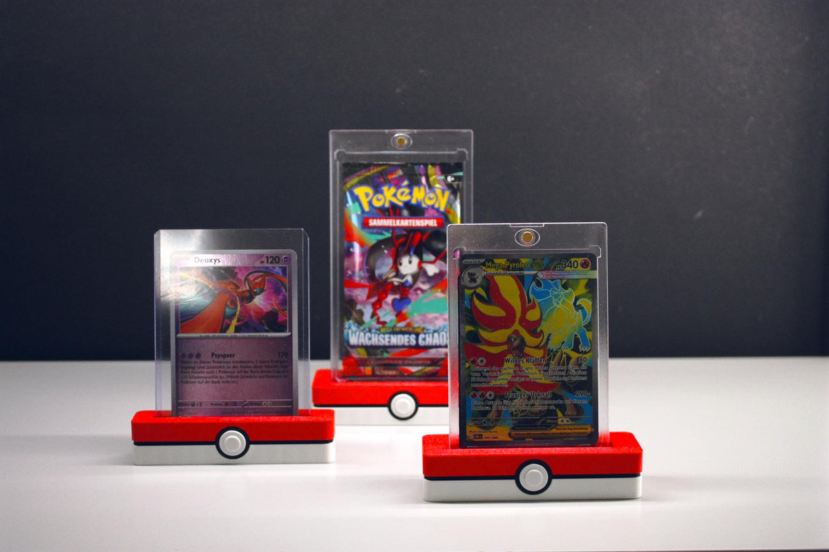 Pokeball Ständer für Sammelkarten – Toploader & One Touch