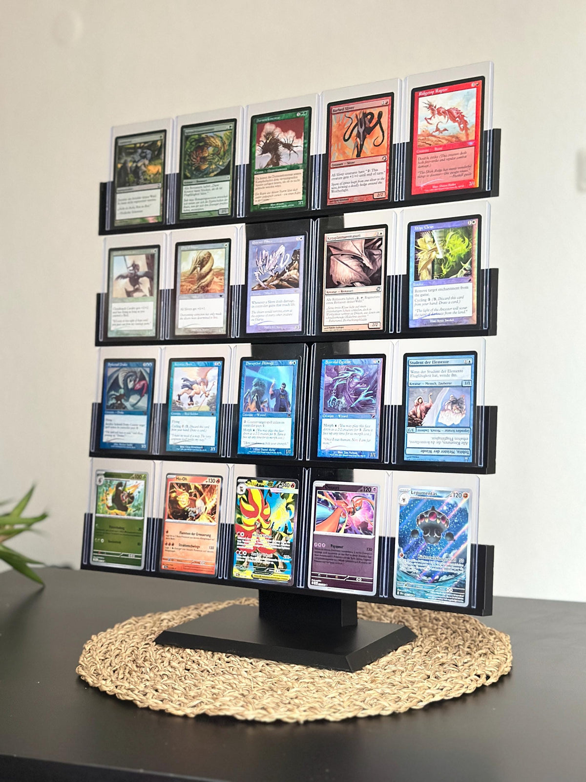 Sammelkarten Display Stand bis 20 Toploader 4 Etagen
