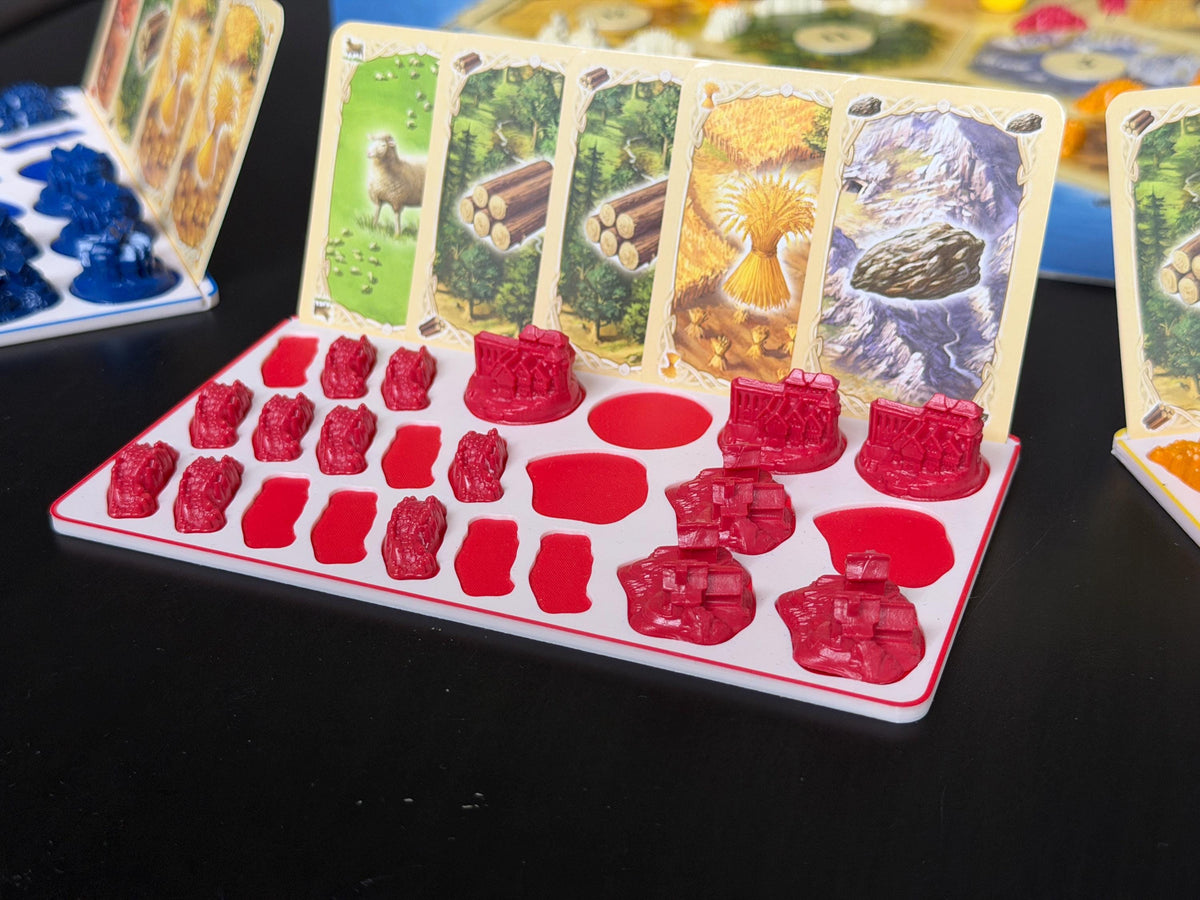 Catan Spielertableau – Kartenhalter & Figurenablage