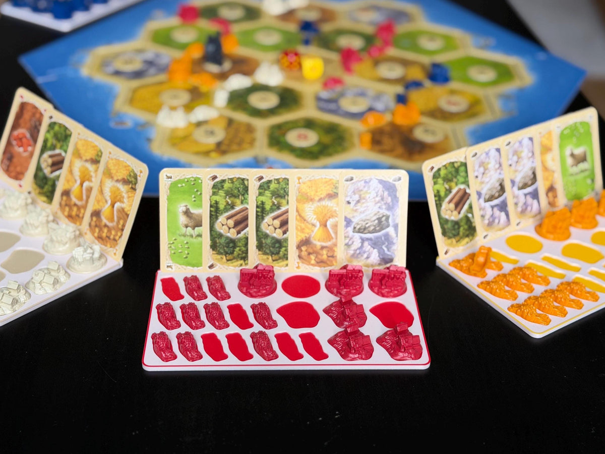 Catan Spielertableau 3D-Druck Kartenhalter Figurenablage